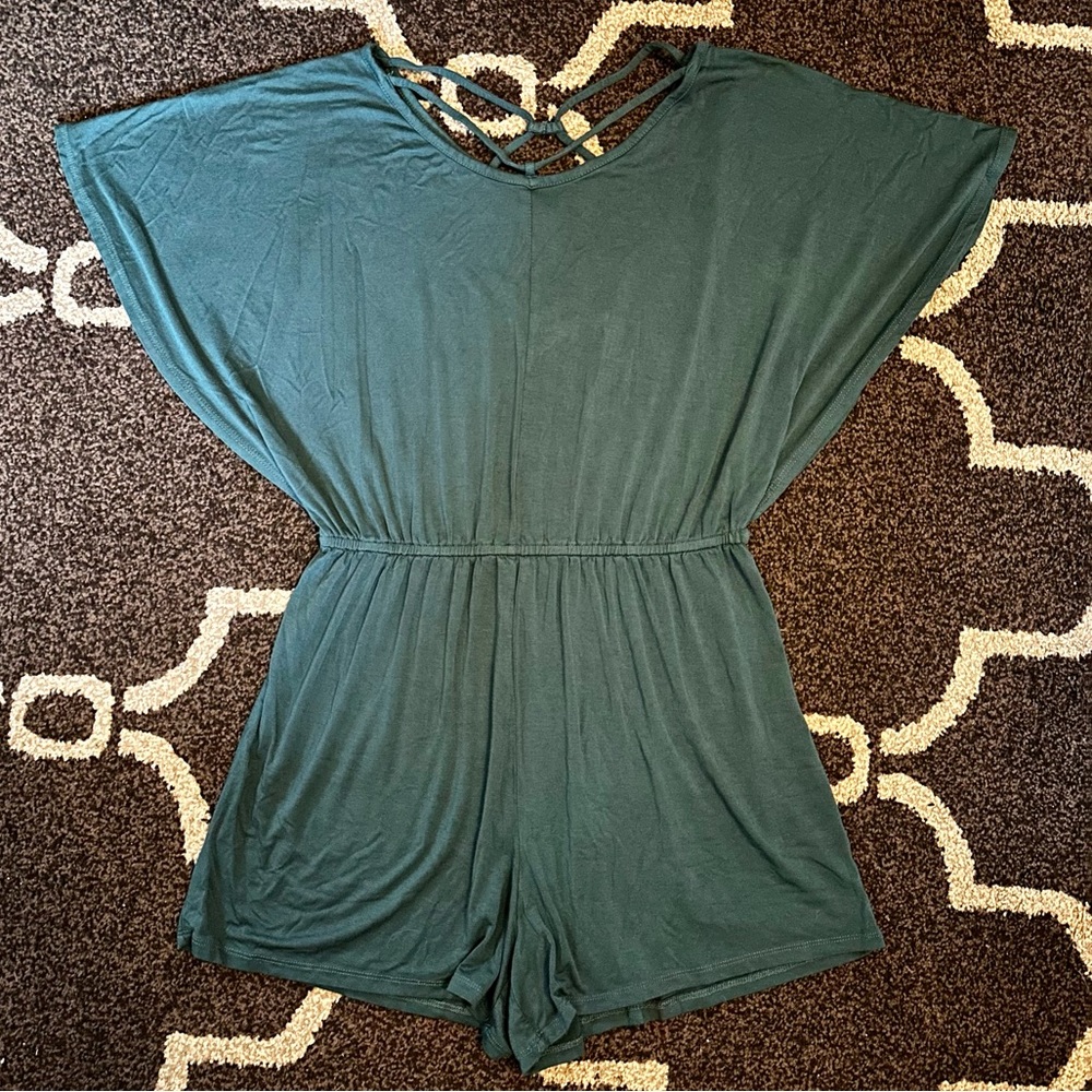 Girls XL Art Class Turquoise Flow Romper